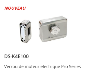 Fiche Hikvision DS-K4E100 : verrou à moteur électrique Pro Series